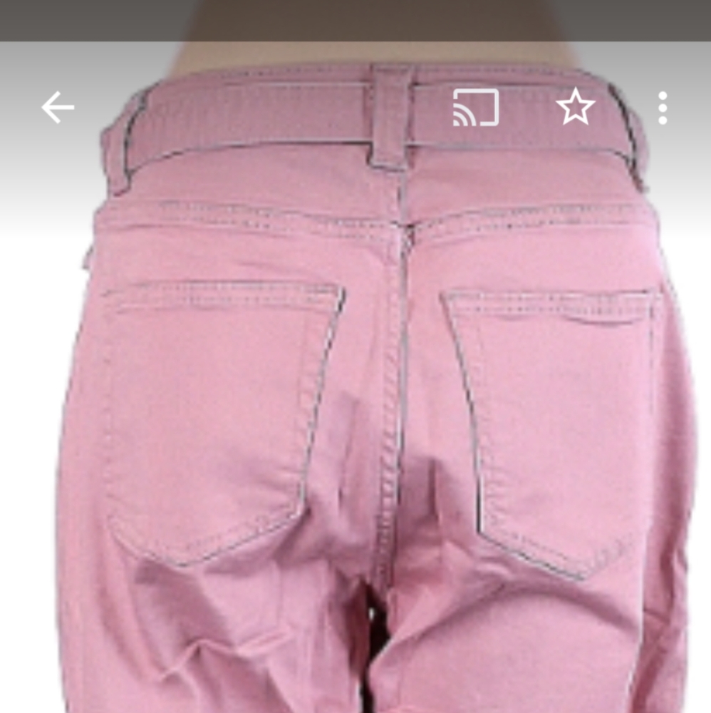 🌸Soho NY and Co. "Super High Waist Tapered Leg" Pink Jeans - Picture 4 of 12